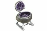 Amethyst Jewelry Box Geode On Stand - Gorgeous #94204-4